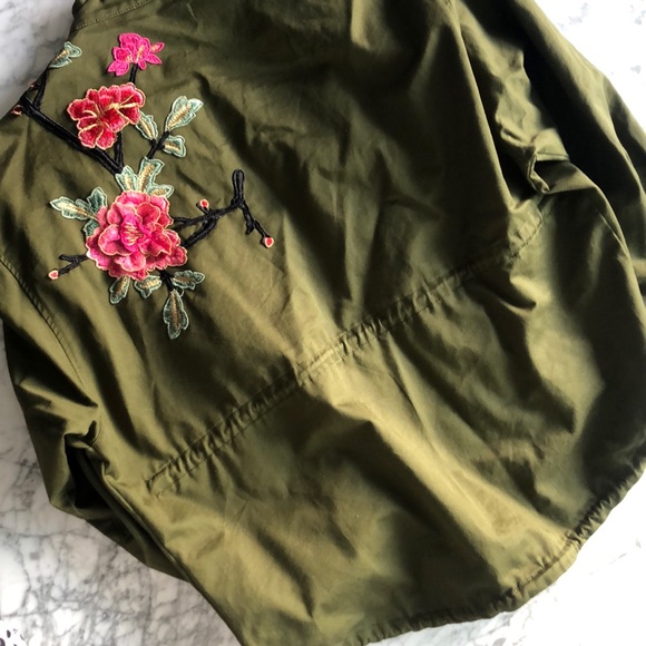 Zara 3D Flower Embroidered Parka - Picture 4 of 6